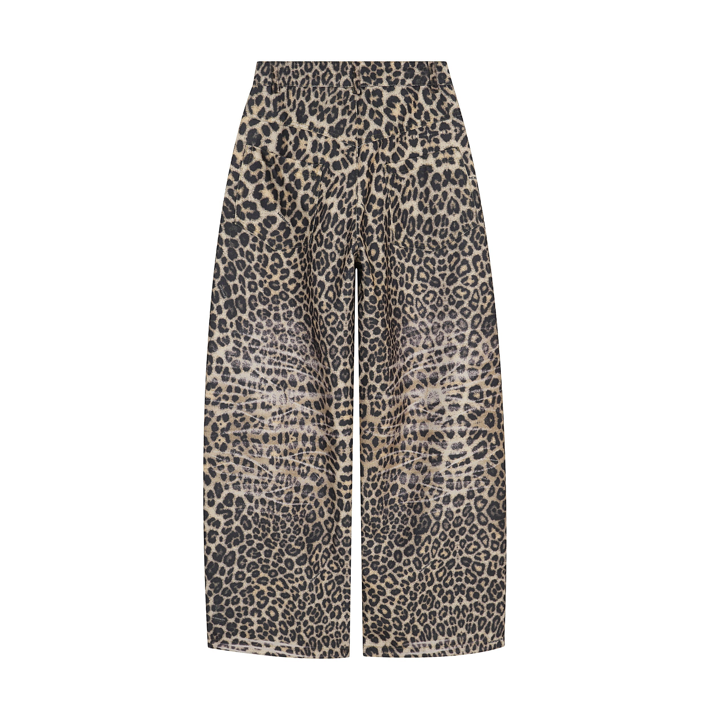 Leopard Print Wide-Leg Performance Mesh Pants | Omirad