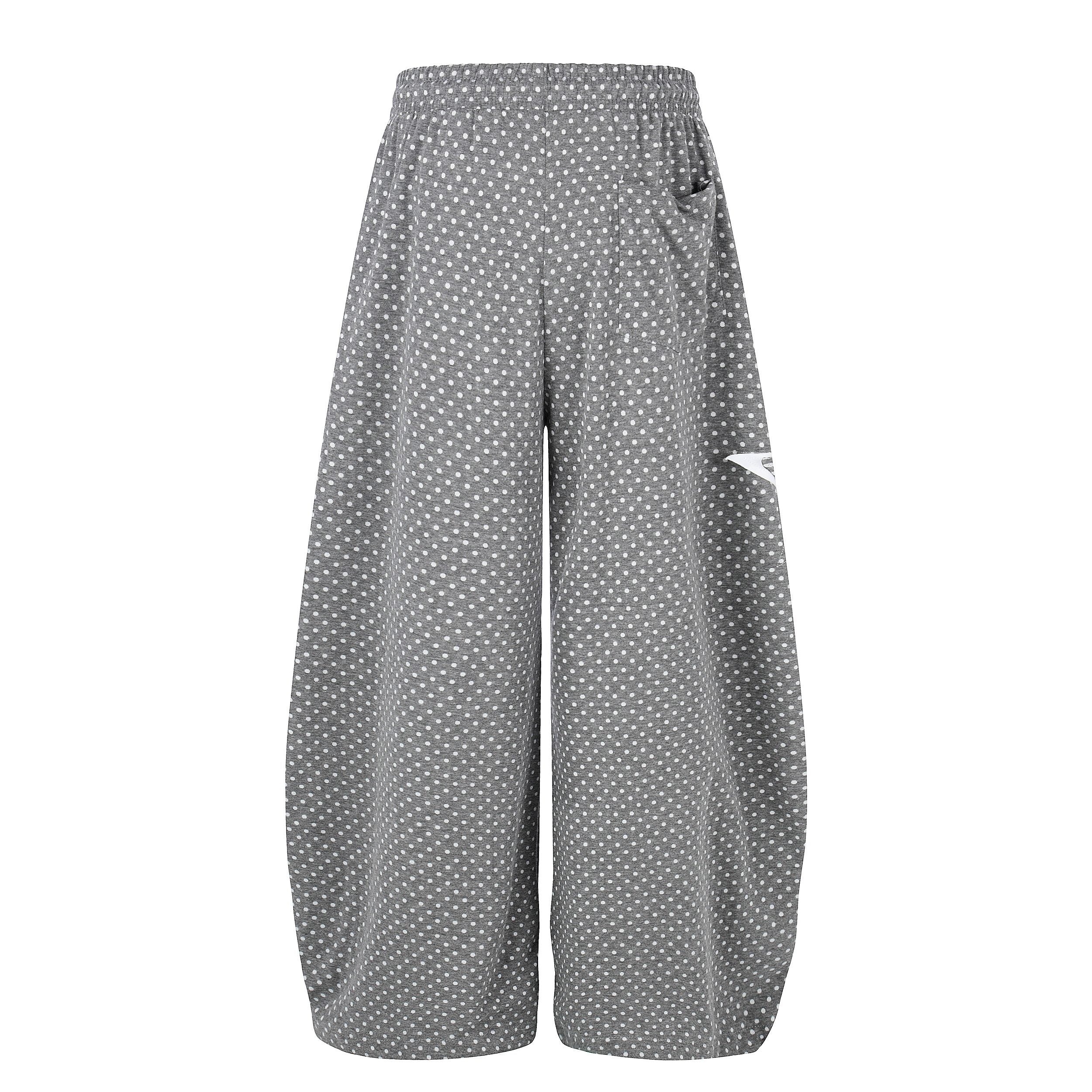 Polka Dot Star Print Wide-Leg Sweatpants | Y2K Streetwear
