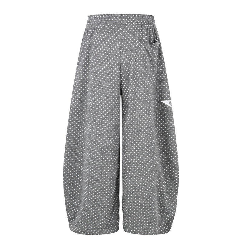 Polka Dot Star Print Wide-Leg Sweatpants | Y2K Streetwear