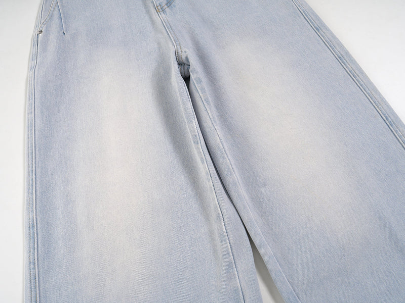 Light-Wash Wide-Leg Denim Pants | Relaxed Streetwear Fit