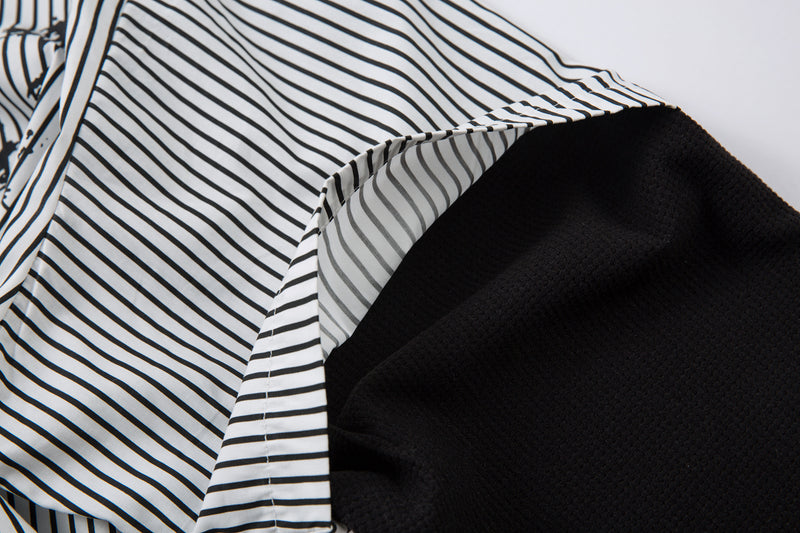 Ink-Splash Layered Stripe Shirt | Streetwear Graffiti Graphic