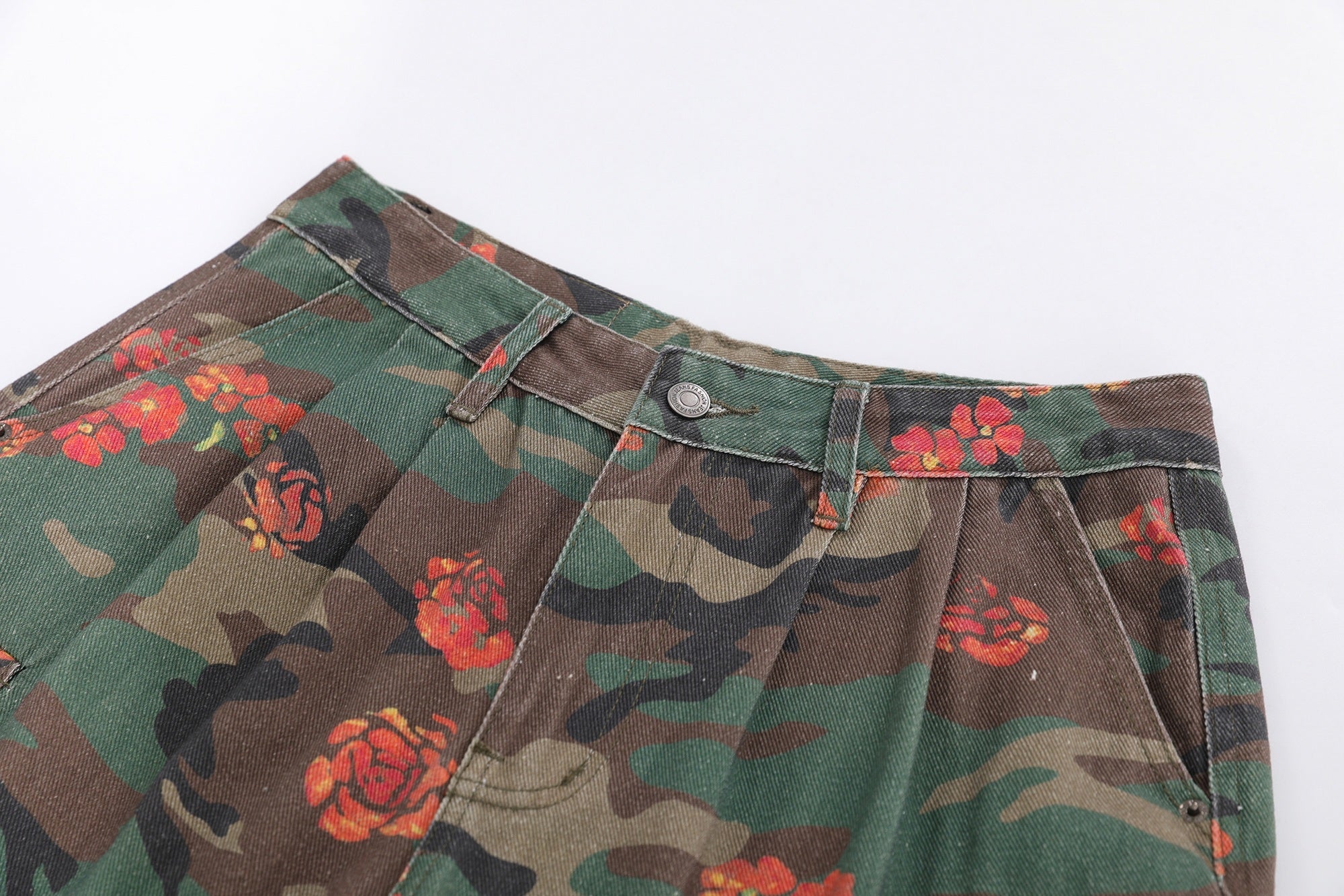 Omirad Floral Camo Cargo Shorts | Wide Leg Streetwear