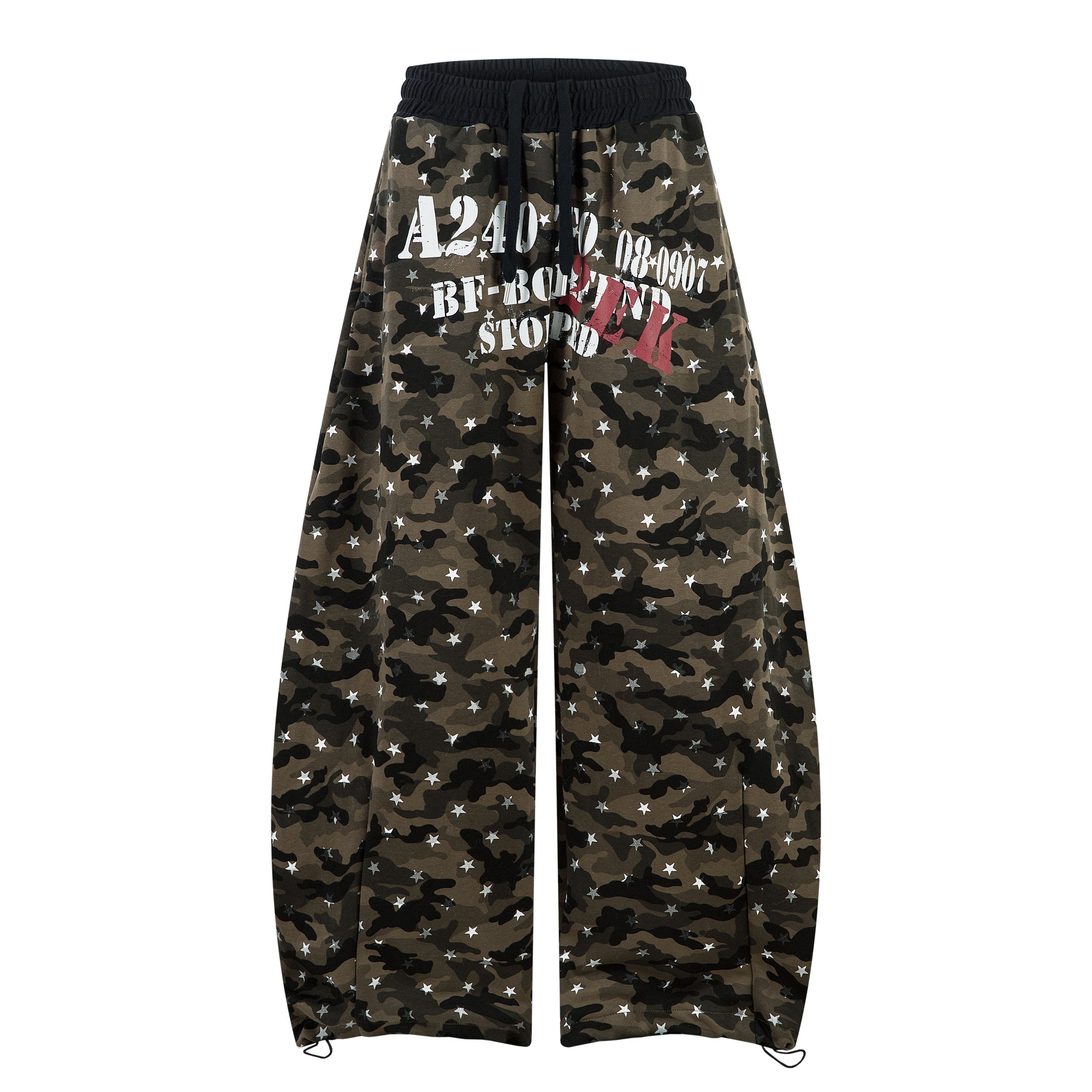 Omirad Star Camo Wide-Leg Sweatpants | Military Streetwear