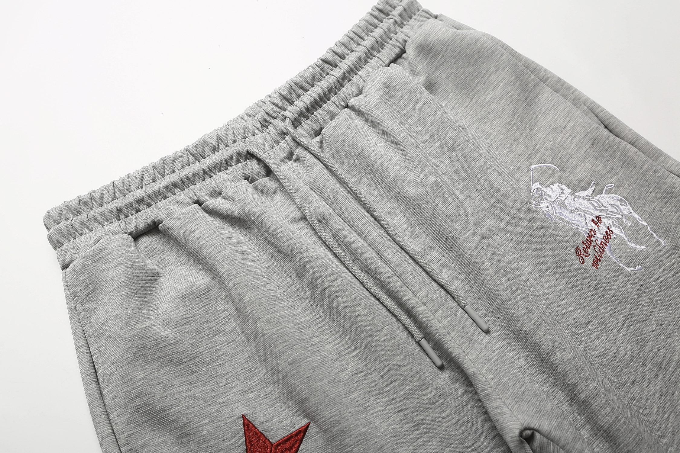 Omirad Star Embroidery Wide-Leg Sweatpants | Unisex Streetwear