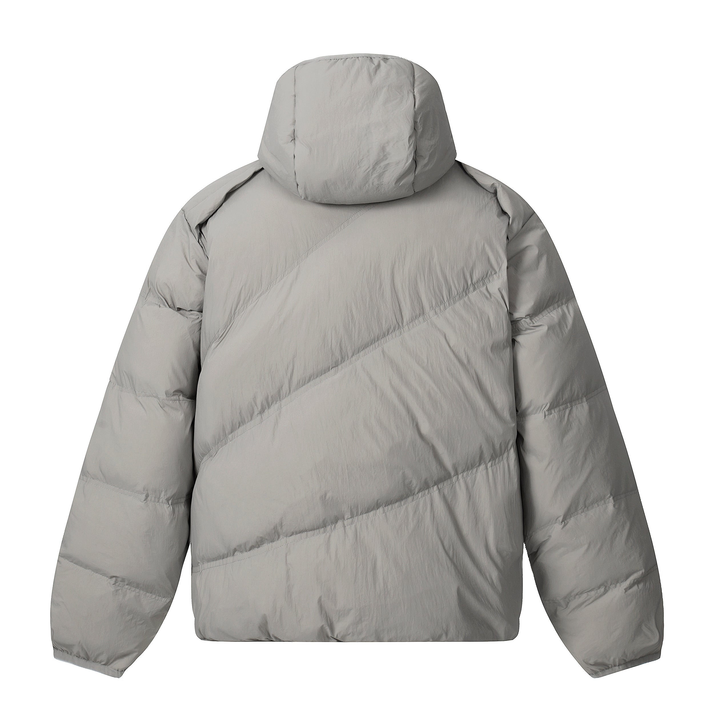 Asymmetric Zipper Hooded Puffer Jacket | Streetwear Insulated