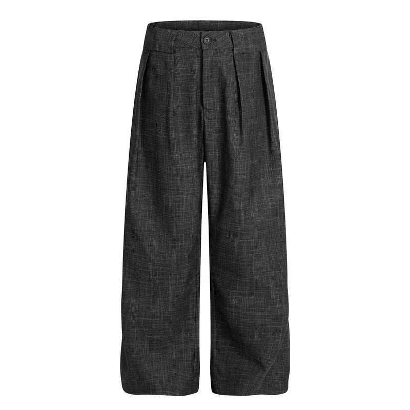 Omirad Textured Pleated Wide-Leg Trousers | Tailored Fit