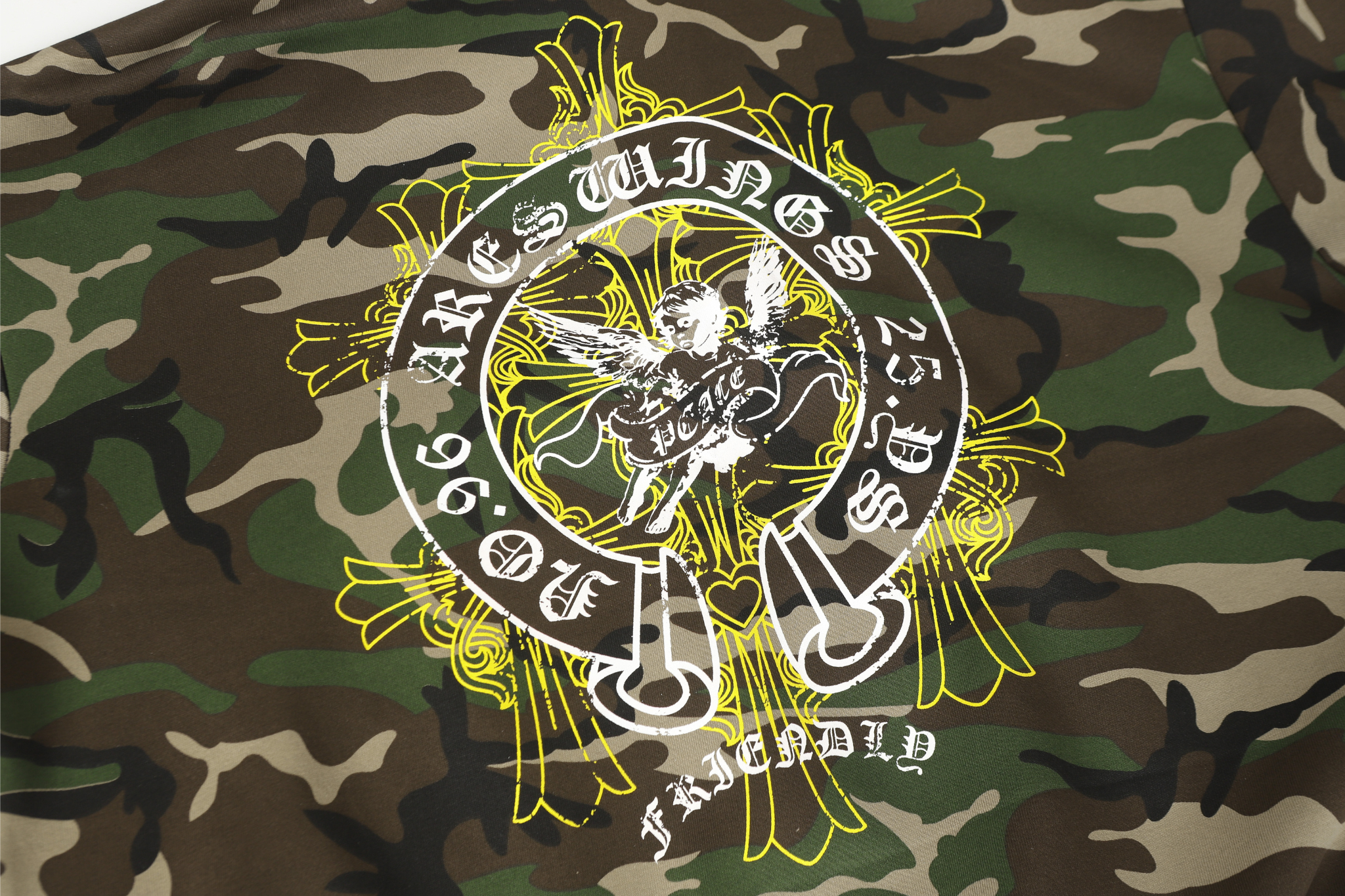 Omirad Camo Angel Graphic Zip Hoodie | Streetwear