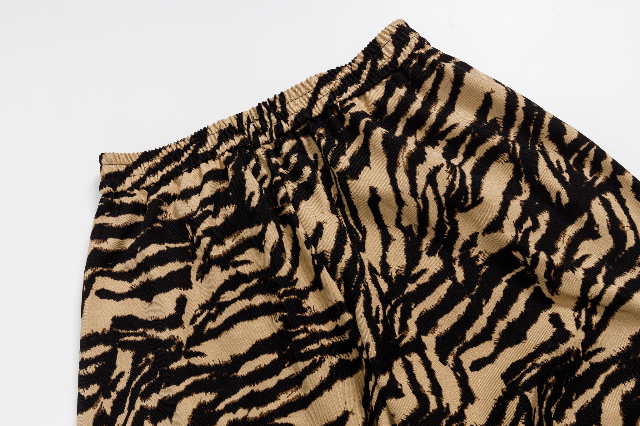 Zebra Print Wide-Leg Pants with Asymmetric Wrap Panel