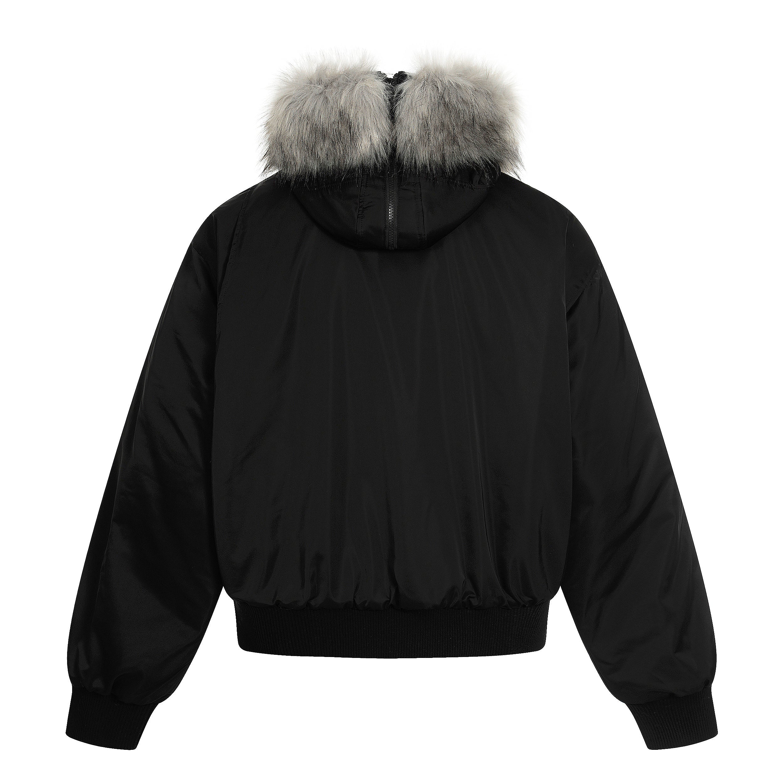 Faux Fur Trim Padded Bomber Jacket | Cropped Winter Coat