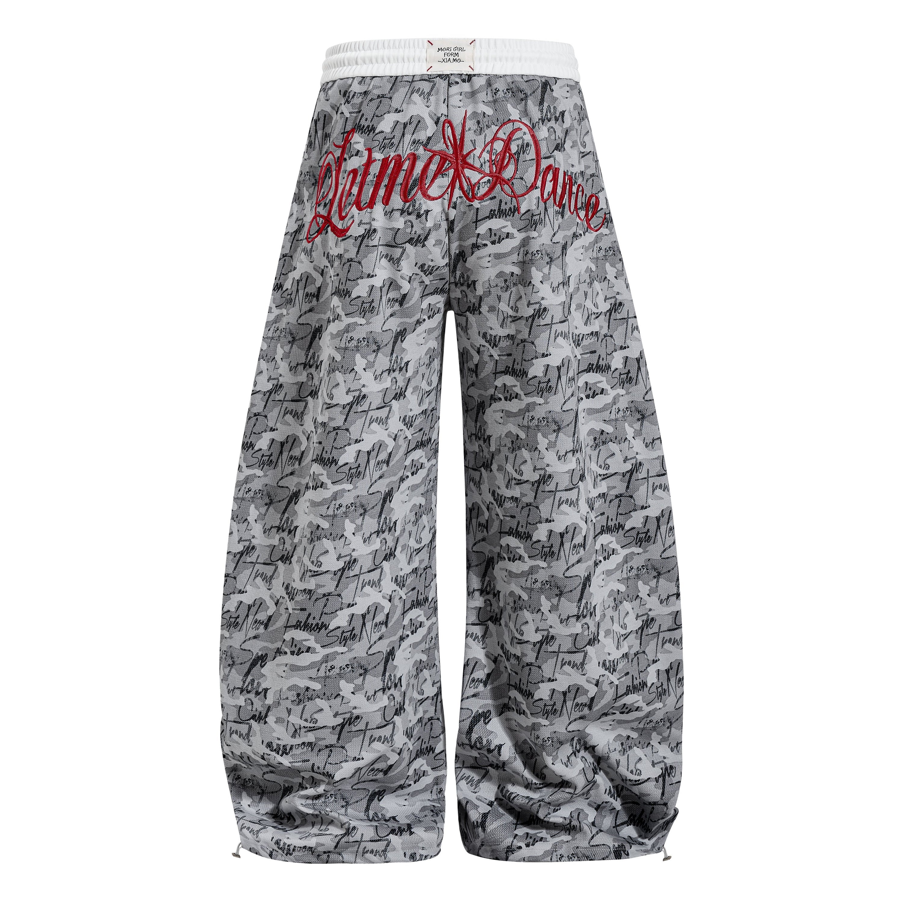 Omirad Camo Script Wide-Leg Streetwear Pants