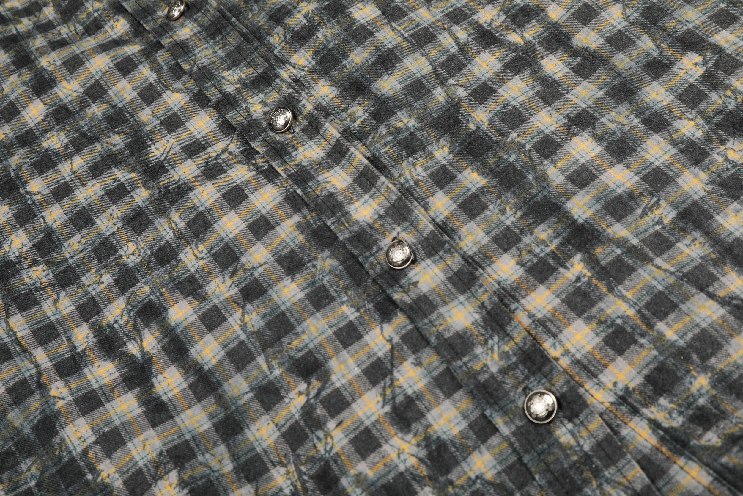 Omirad Vintage Washed Plaid Button-Up Jacket | Cropped Boxy Fit