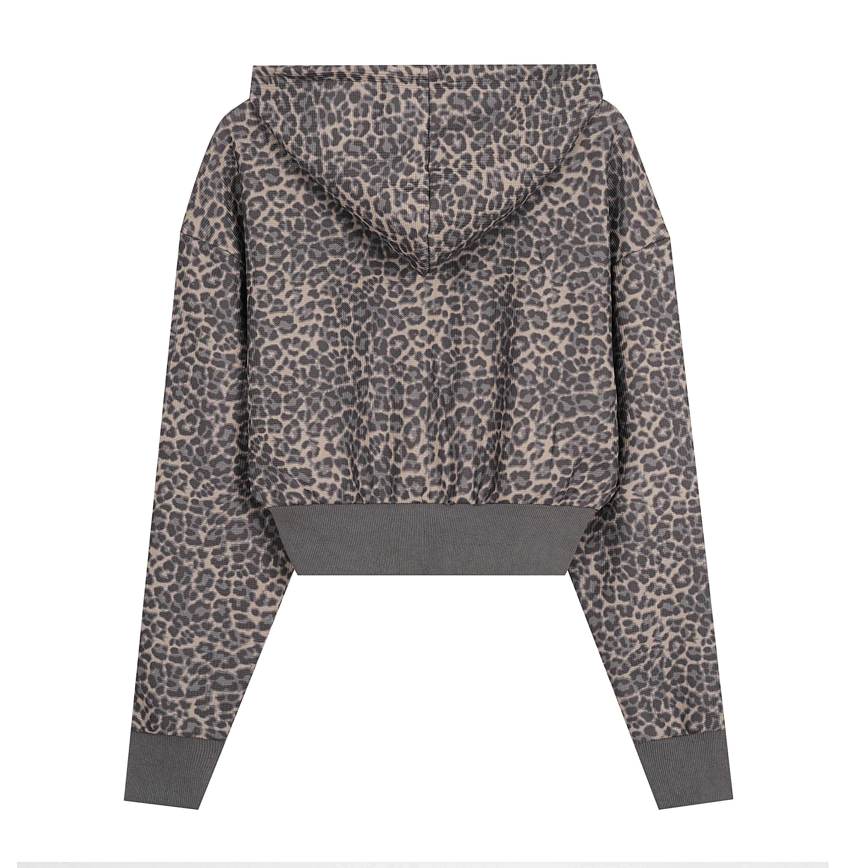 Studded Cross Cropped Zip Hoodie | Leopard & Heather