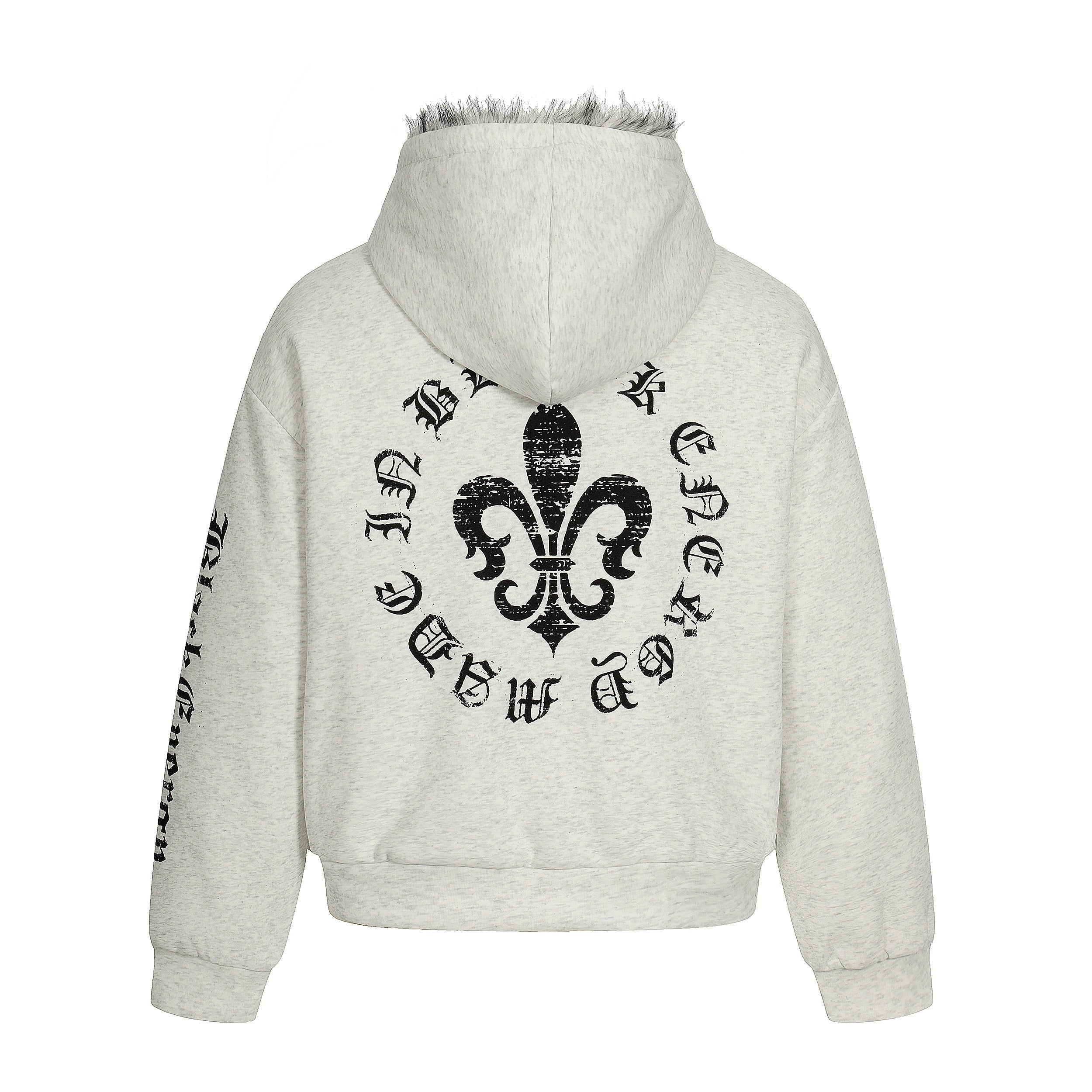 Faux Fur Lined Metal Clasp Gothic Hoodie Jacket | BC