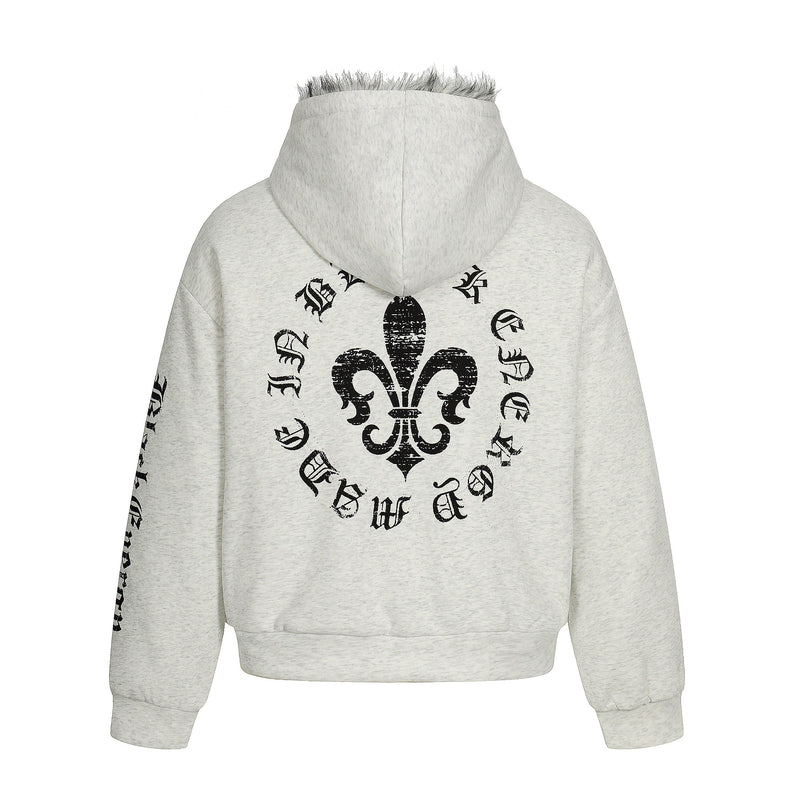 Faux Fur Lined Metal Clasp Gothic Hoodie Jacket | BC