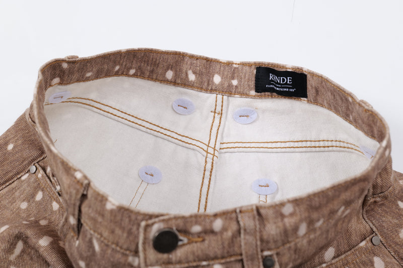Omirad Fawn Print Wide-Leg Jeans | Spotted Denim