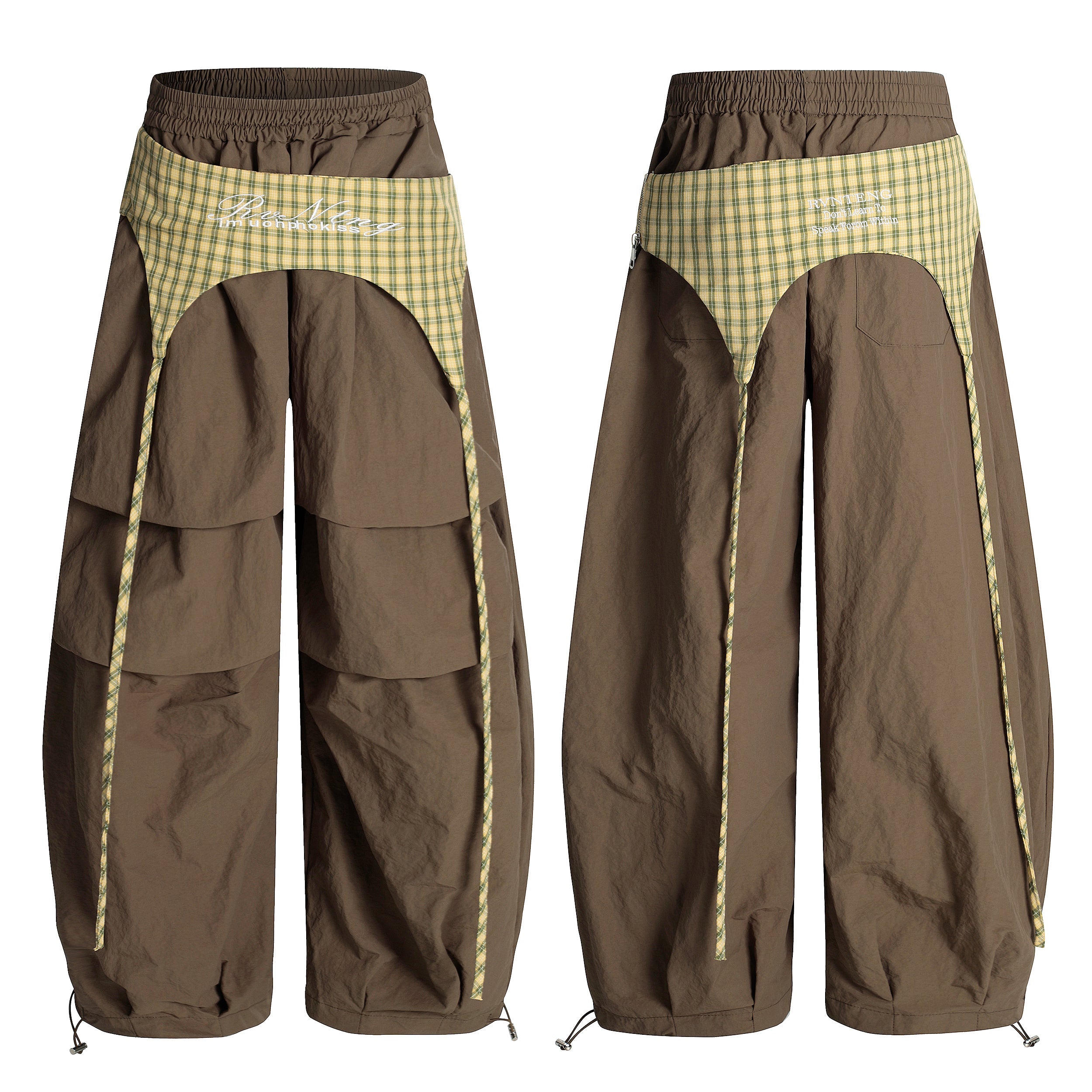 Omirad Layered Patchwork Parachute Pants | Wide-Leg Y2K