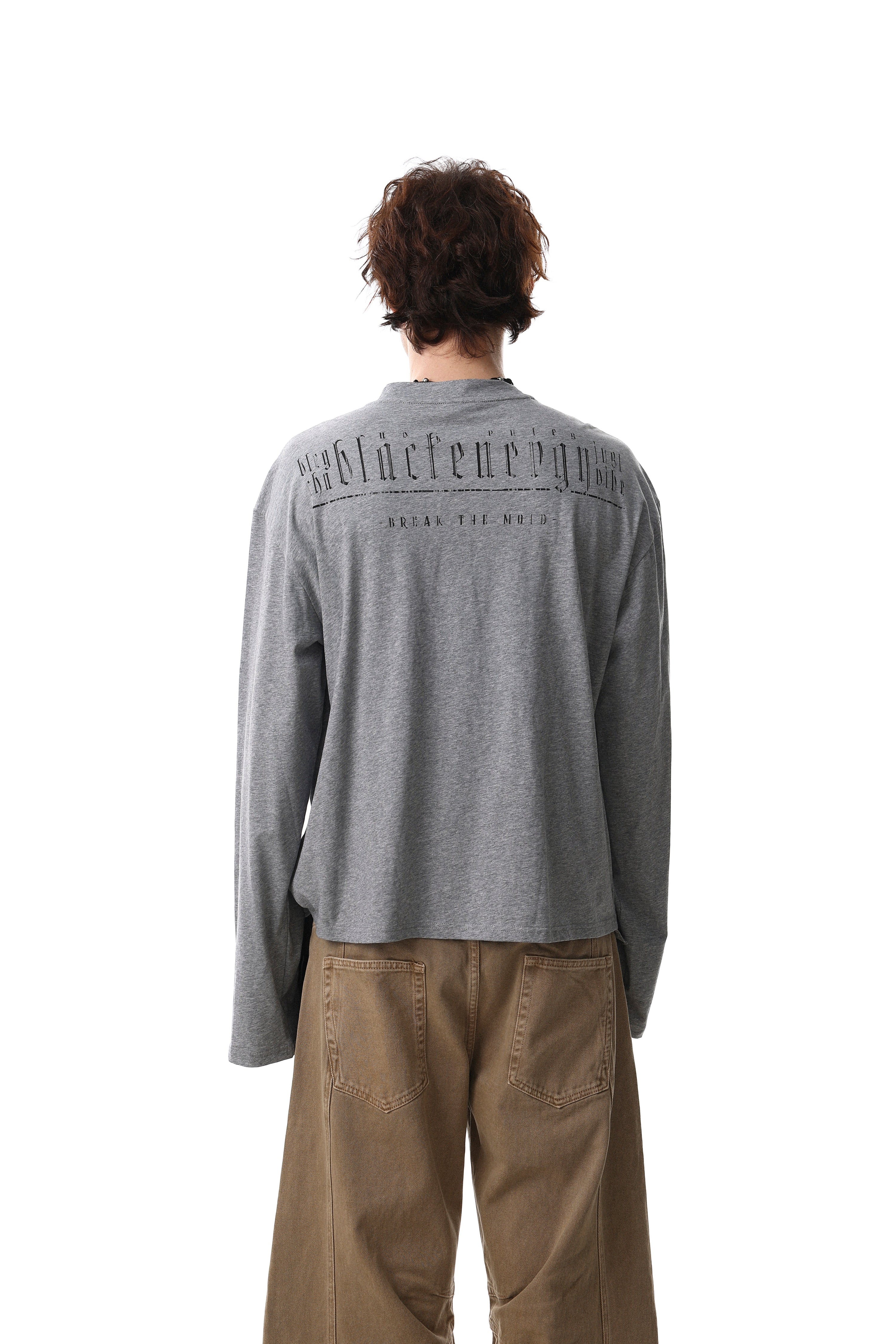 Omirad Graphic Henley Long Sleeve Tee | Streetwear Cotton Top