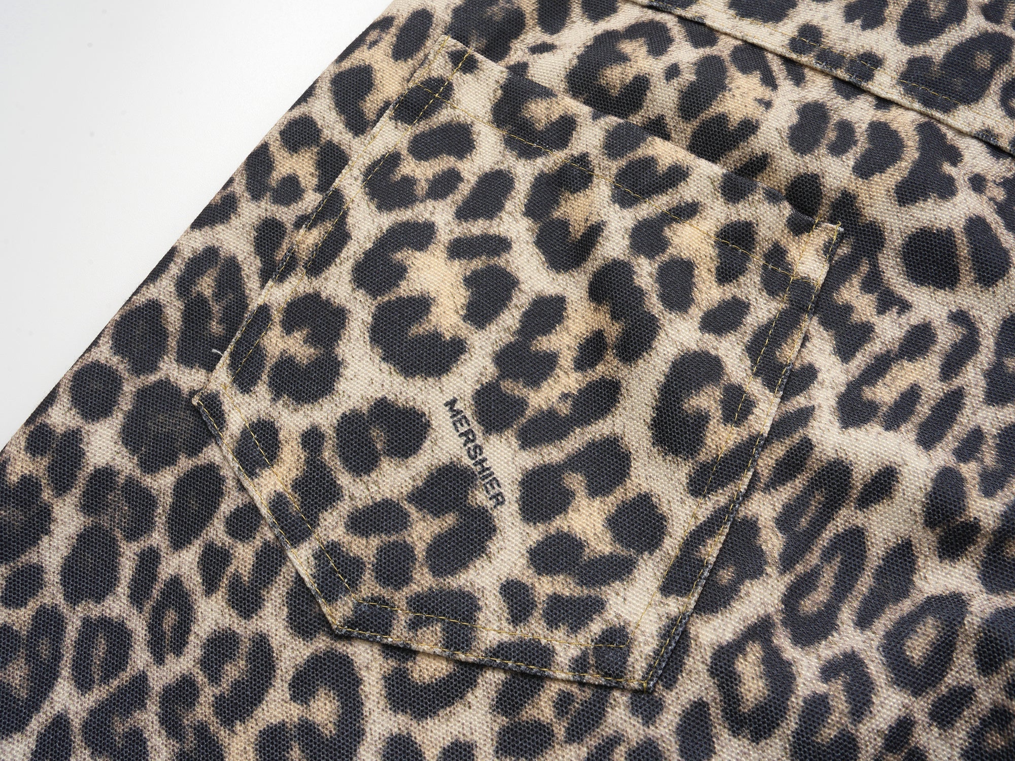 Leopard Print Wide-Leg Performance Mesh Pants | Omirad