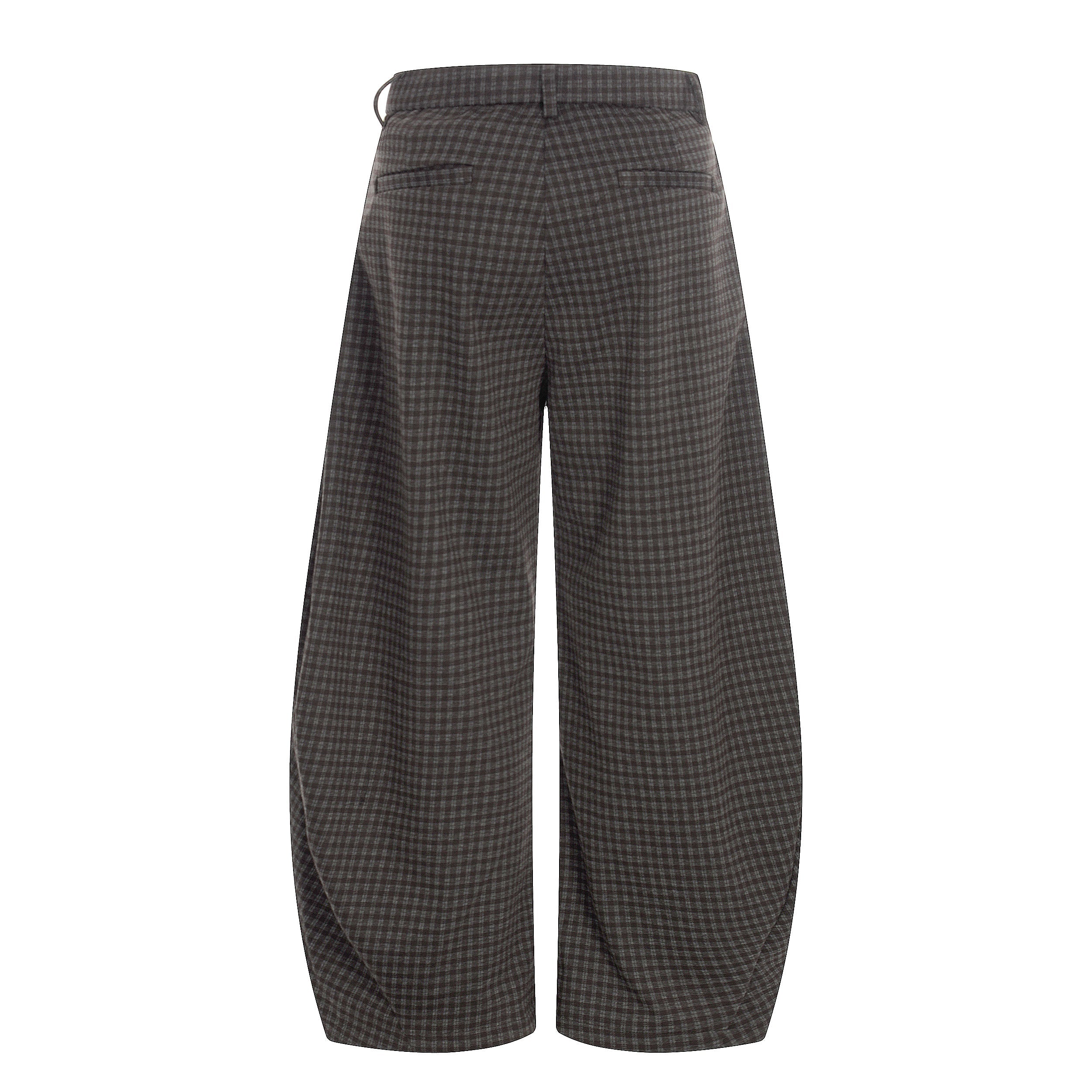 Wide-Leg Plaid Trousers | Pleated Front Tailored Pants