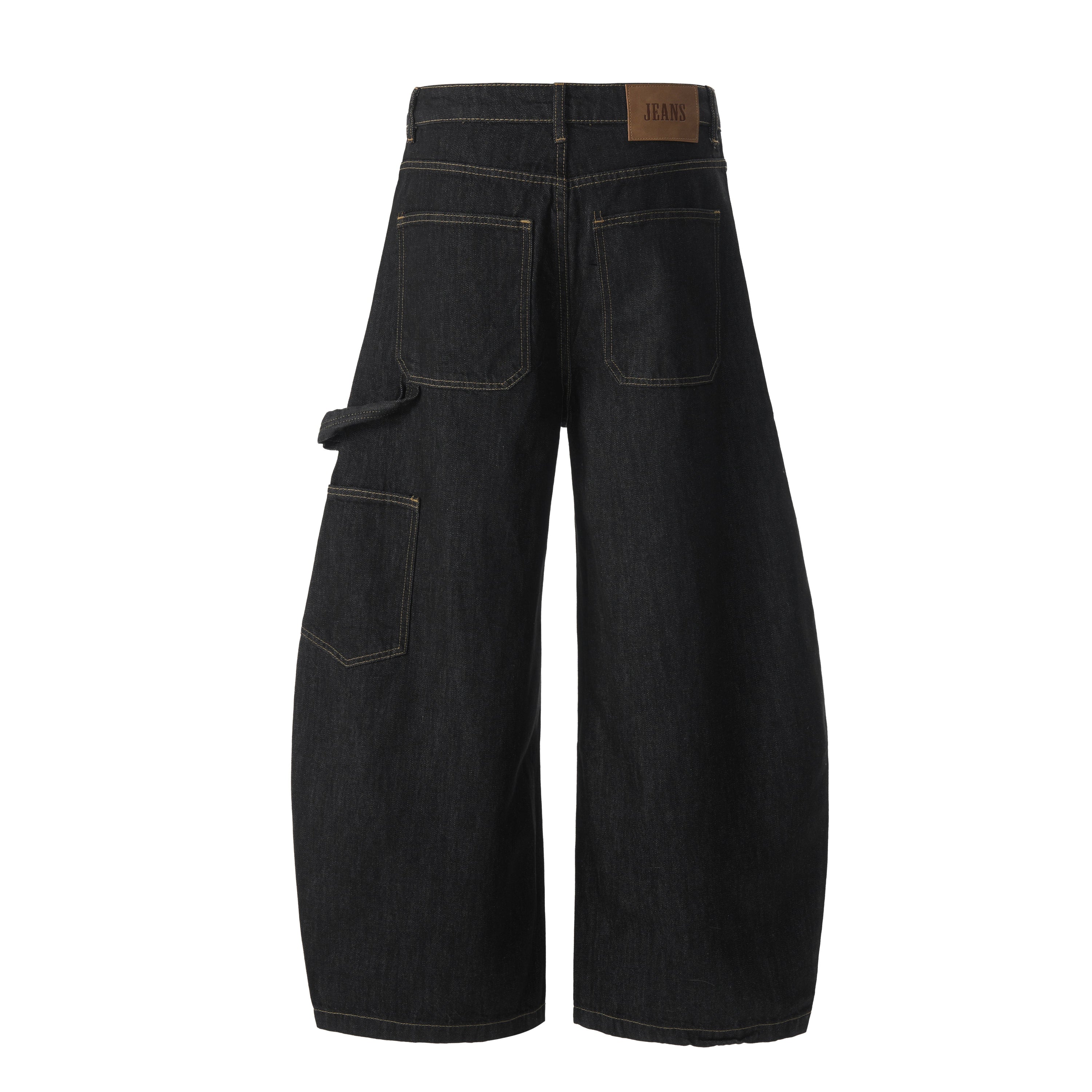 Utility Wide-Leg Carpenter Denim Pants | Dark Wash