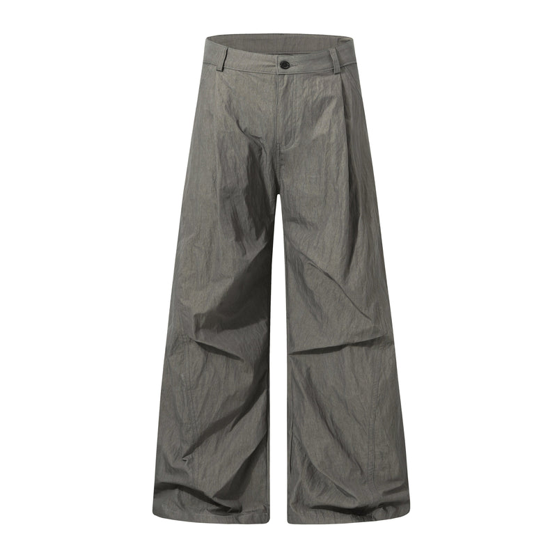 Omirad Crinkled Wide-Leg Nylon-Cotton Trousers | SEAKOFF