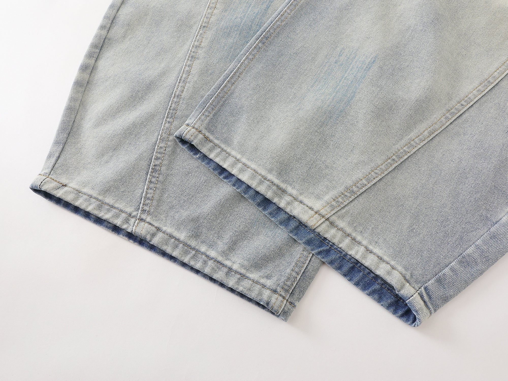 Hand-Painted Graphic Wide-Leg Denim Pants | 100% Cotton