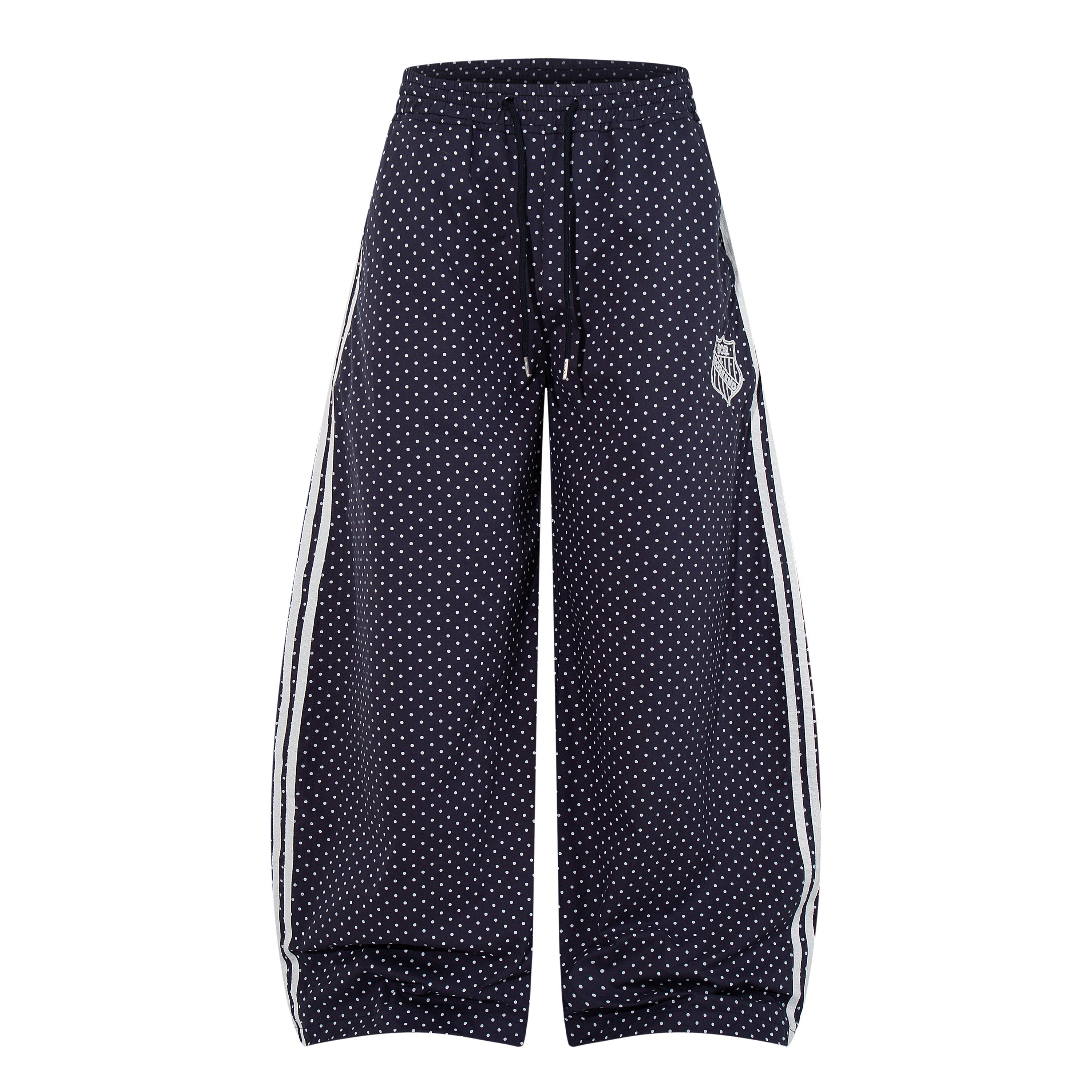 Polka Dot Wide-Leg Track Pants | Sporty Streetwear