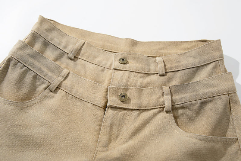 Omirad Vintage Workwear Wide-Leg Pants | 100% Cotton