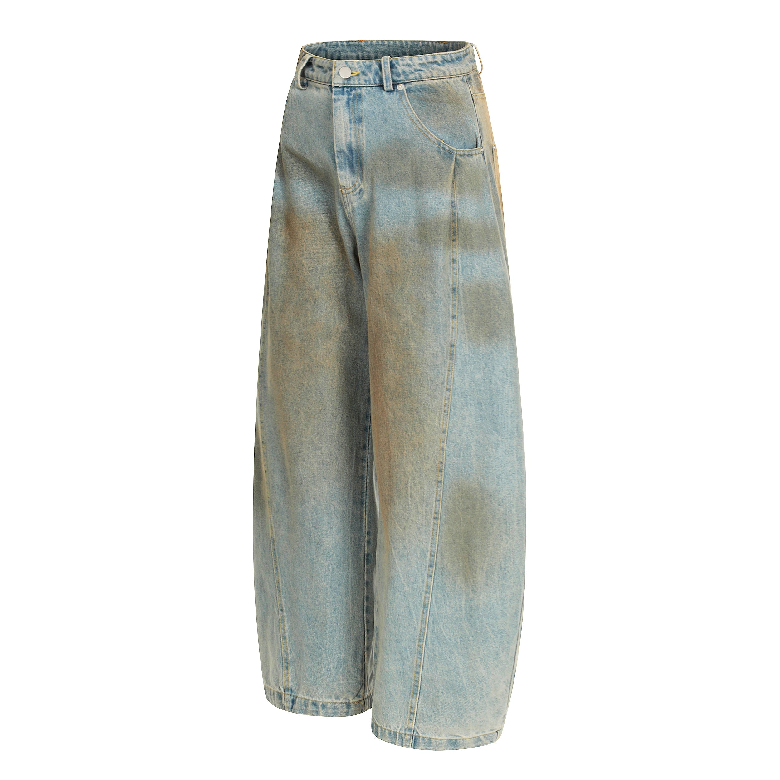 Omirad Washed Barrel Leg Denim Pants | Vintage Streetwear Jeans
