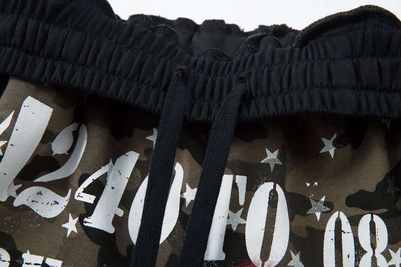 Omirad Star Camo Wide-Leg Sweatpants | Military Streetwear