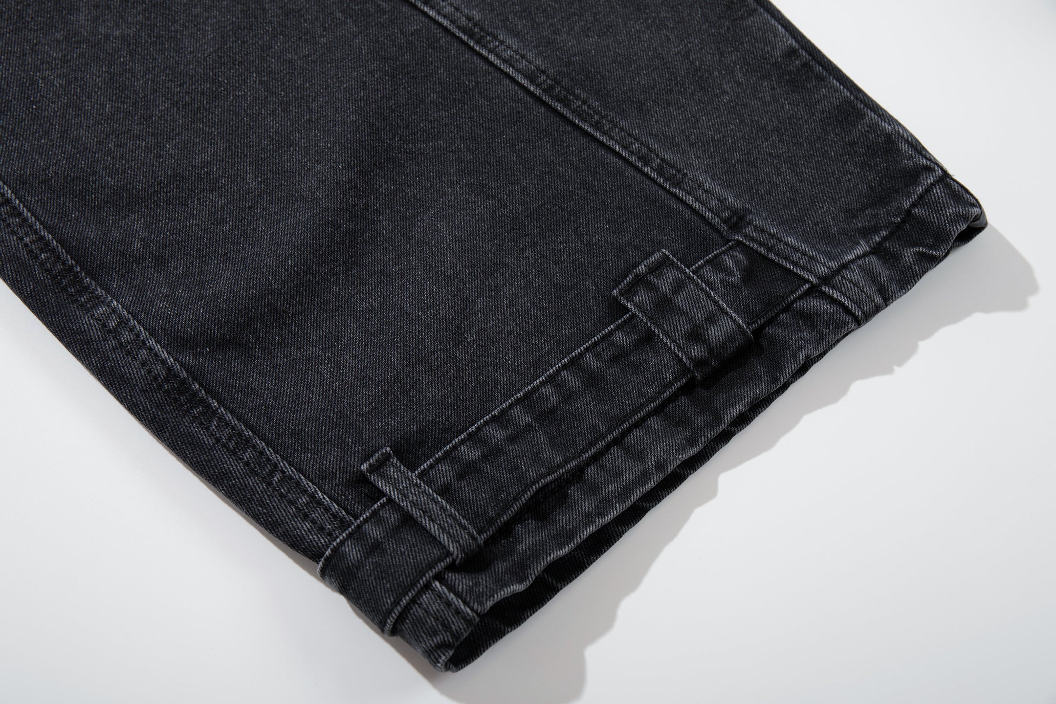 Omirad Paneled Wide-Leg Cargo Denim | Washed Charcoal