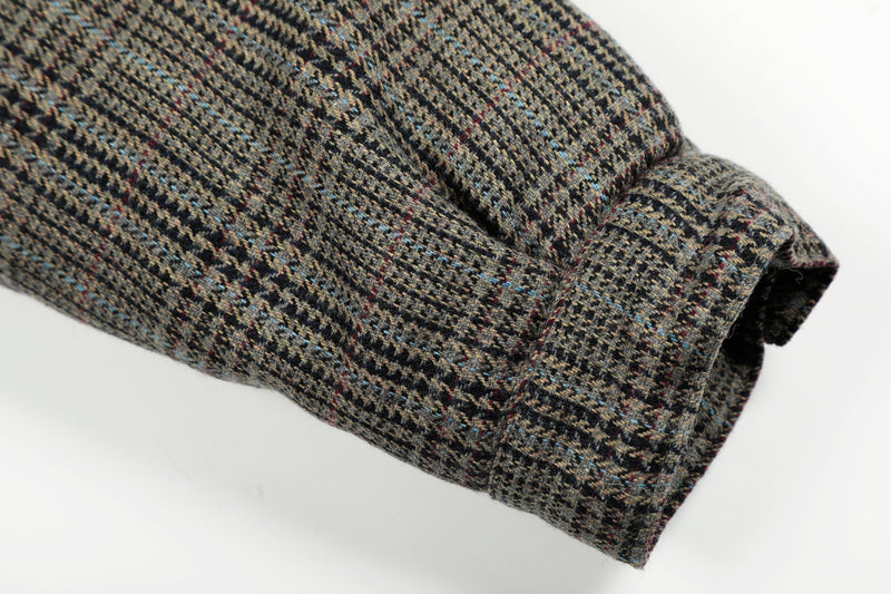 Vintage Plaid Wool Blend Bomber Jacket | Retro Check