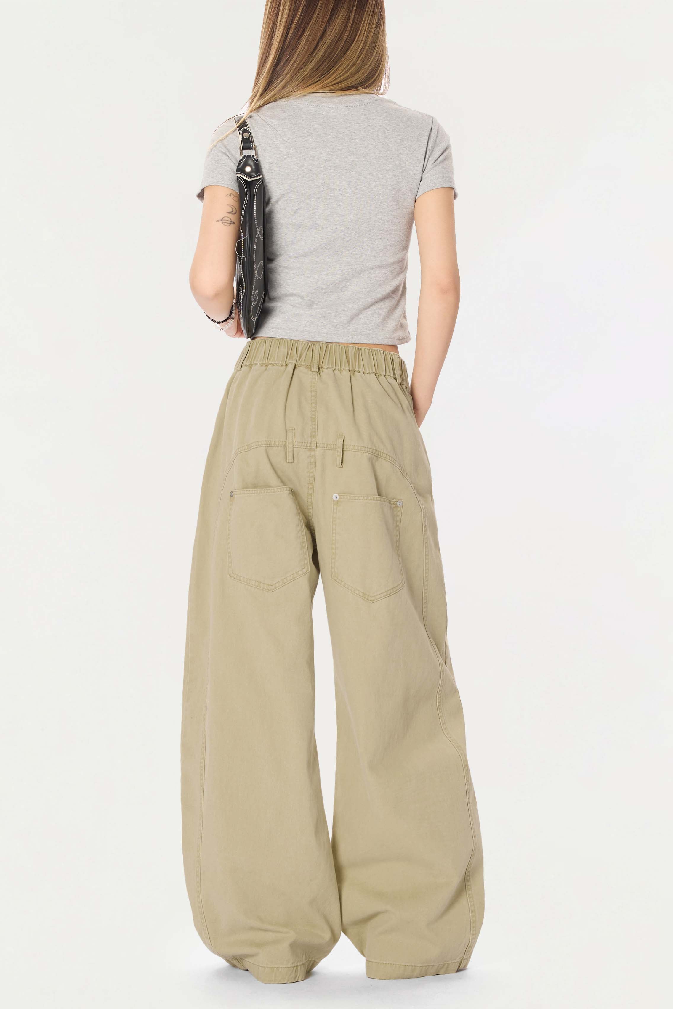 Omirad Vintage Wide-Leg Stacked Barrel Pants | 100% Cotton