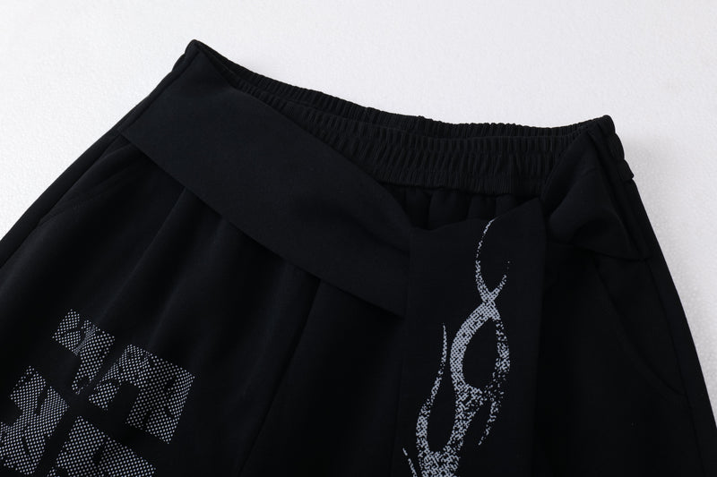 Fairfocus Flame Wrap Wide-Leg Pants | Streetwear Joggers