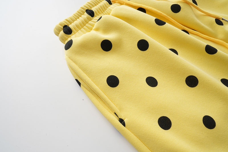 Omirad Polka Dot Wide-Leg Pants | Yellow & Black Cotton