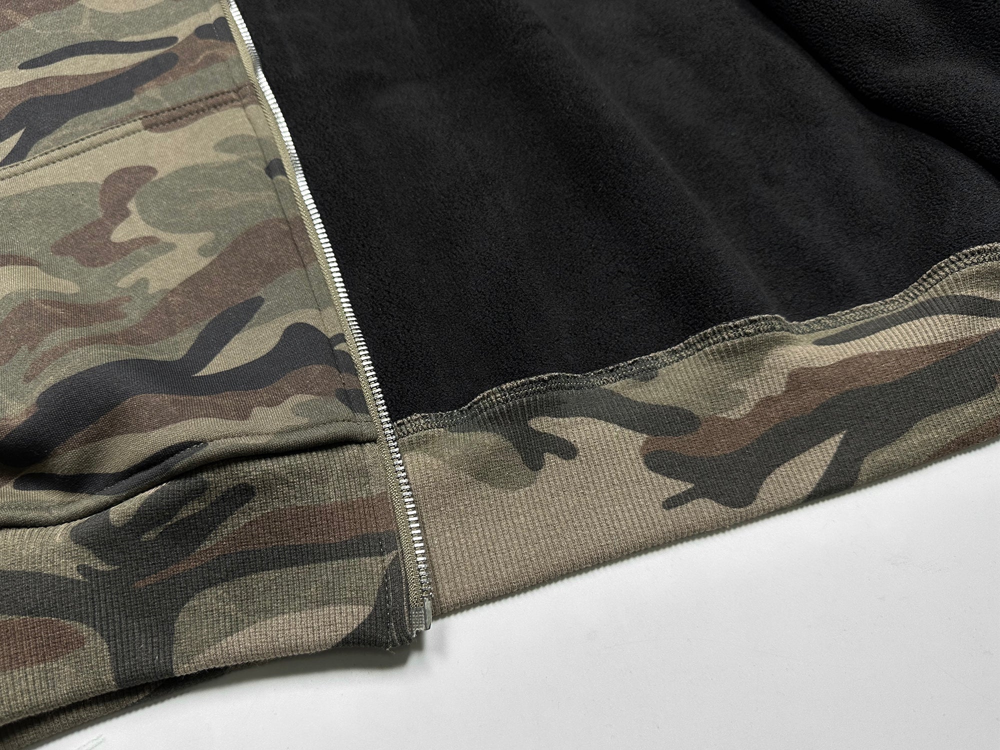 Camo Varsity Zip Hoodie | Military Print Streetwear