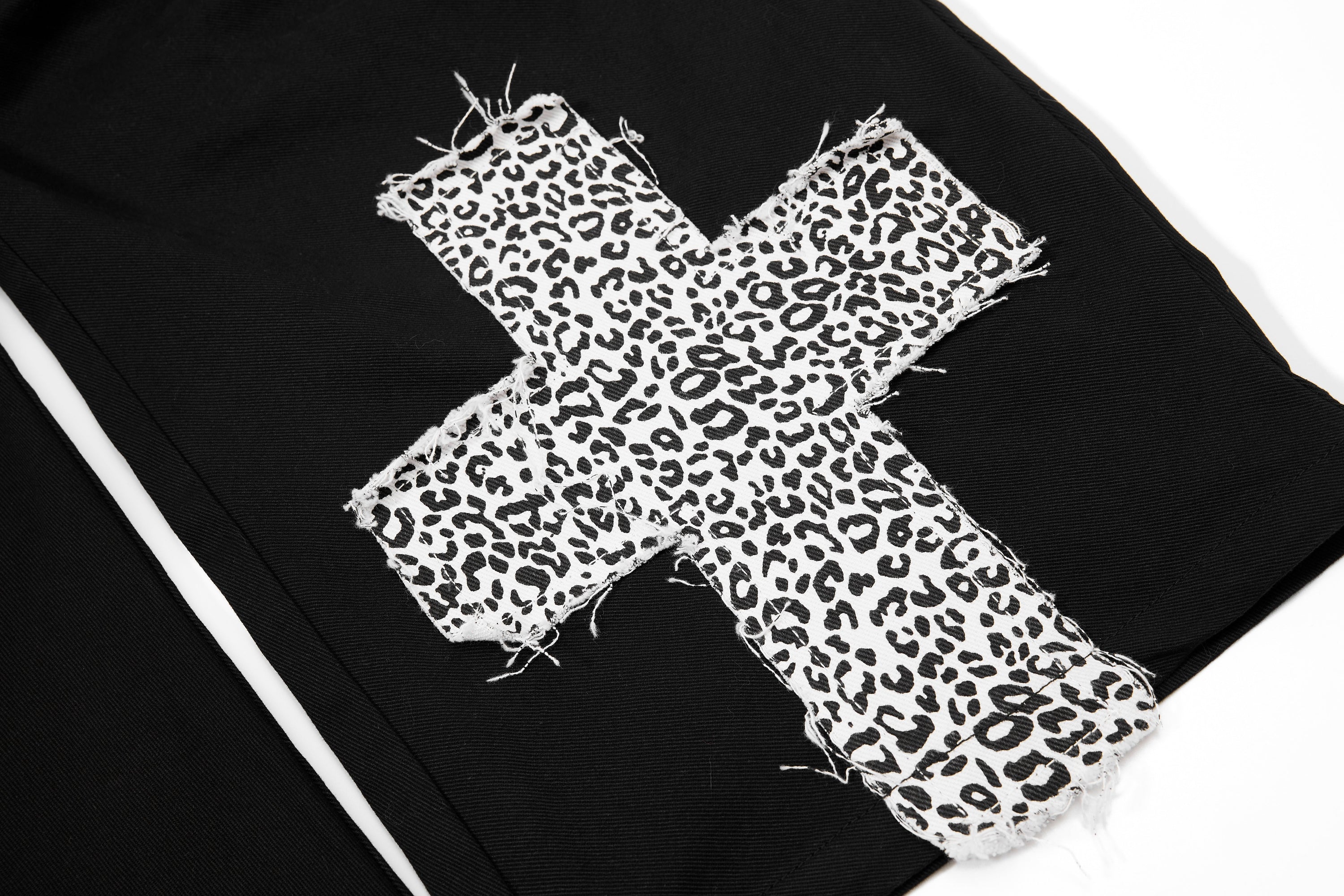Leopard Cross Utility Cargo Pants | Wide-Leg Streetwear