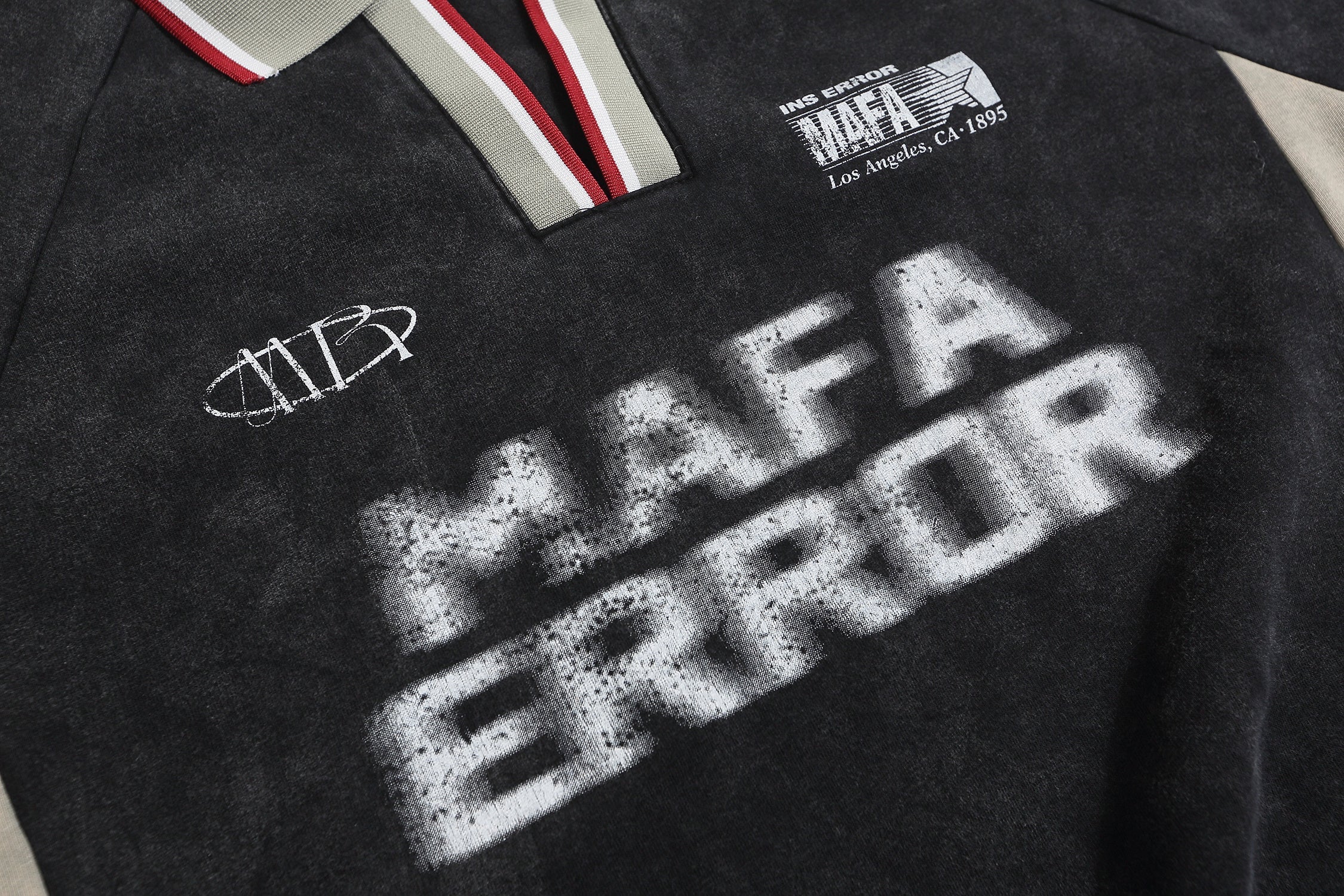 Mafa Error Spray-Print Rugby Sweatshirt | Streetwear