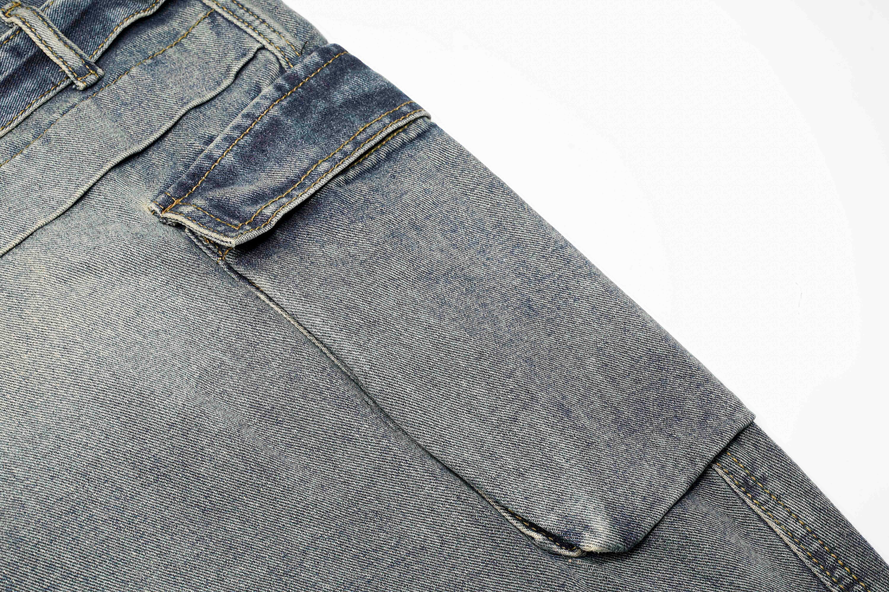 Omirad Layered Cargo Arc Jeans | Wide Leg Streetwear Denim