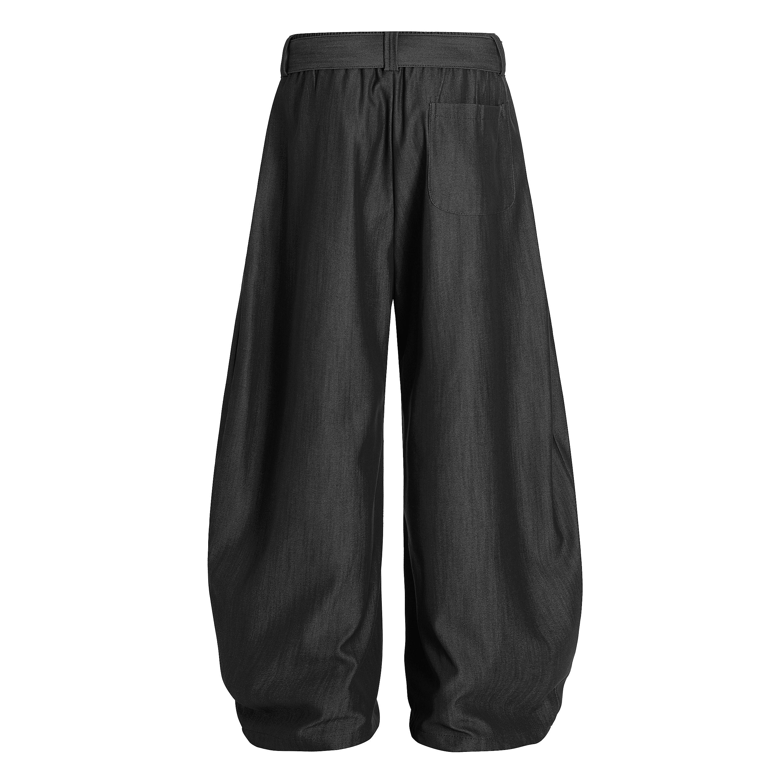 Omirad Draped Balloon Wide-Leg Pants with Belt