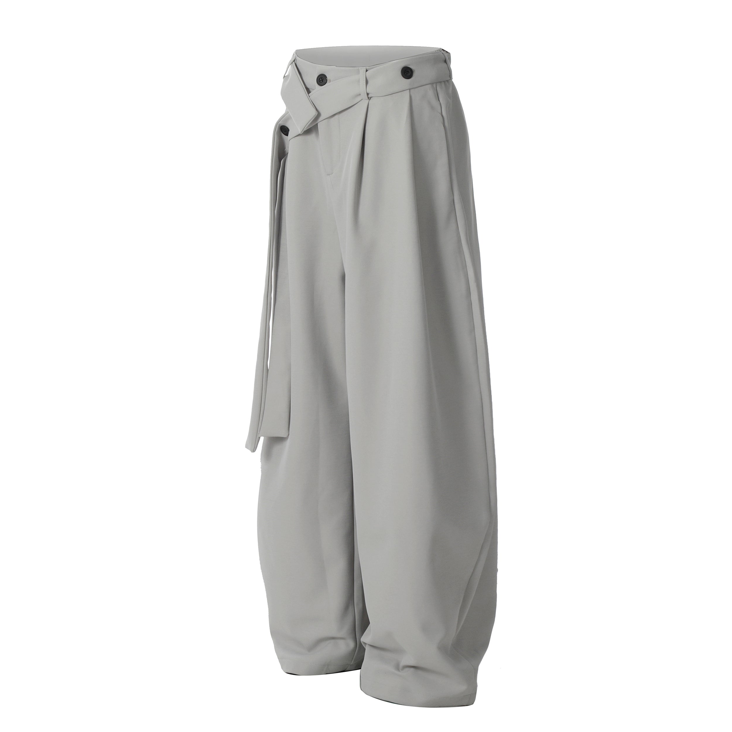 Omirad Asymmetric Wrap-Belt Wide-Leg Pants | SEAKOFF
