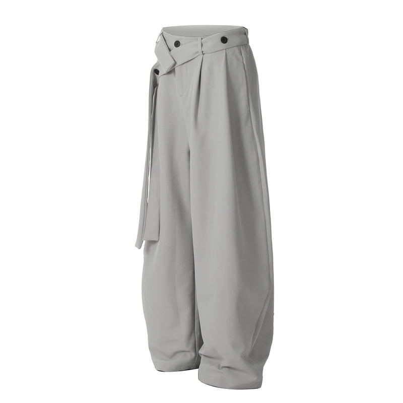 Omirad Asymmetric Wrap-Belt Wide-Leg Pants | SEAKOFF