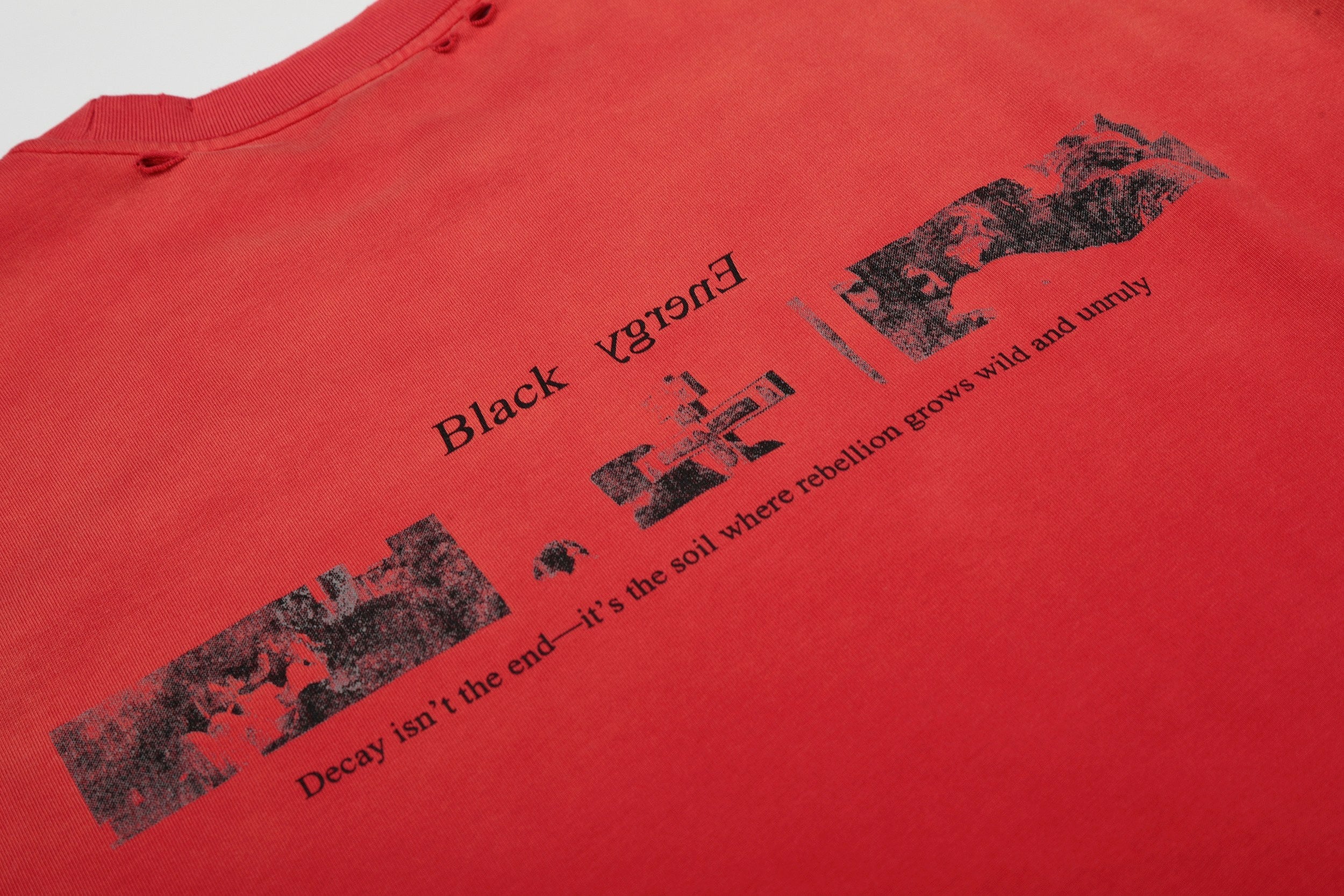 Omirad Vintage Distressed Red Graphic Tee | Streetwear
