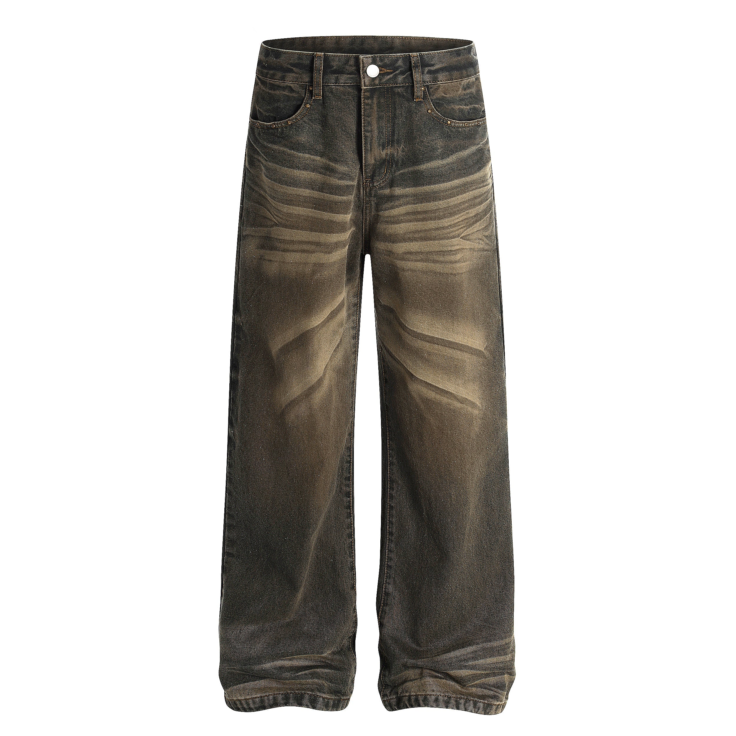 Omirad Retro Fade Wide-Leg Jeans | Vintage Wash Streetwear