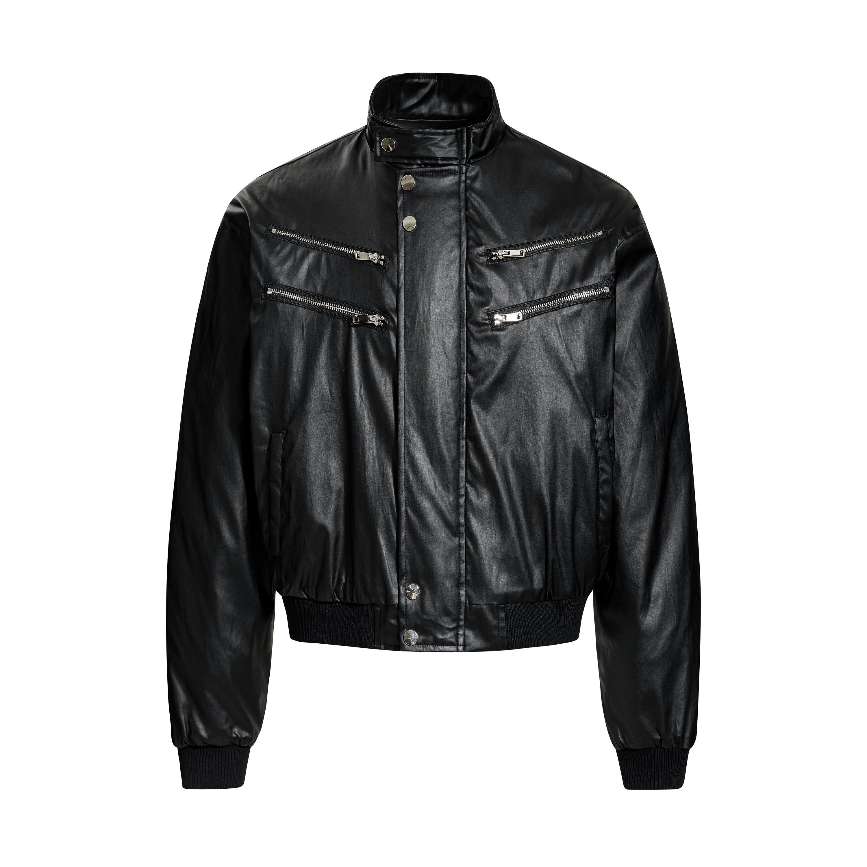 Omirad Dual-Zip PU Bomber Jacket | Moto Street Style