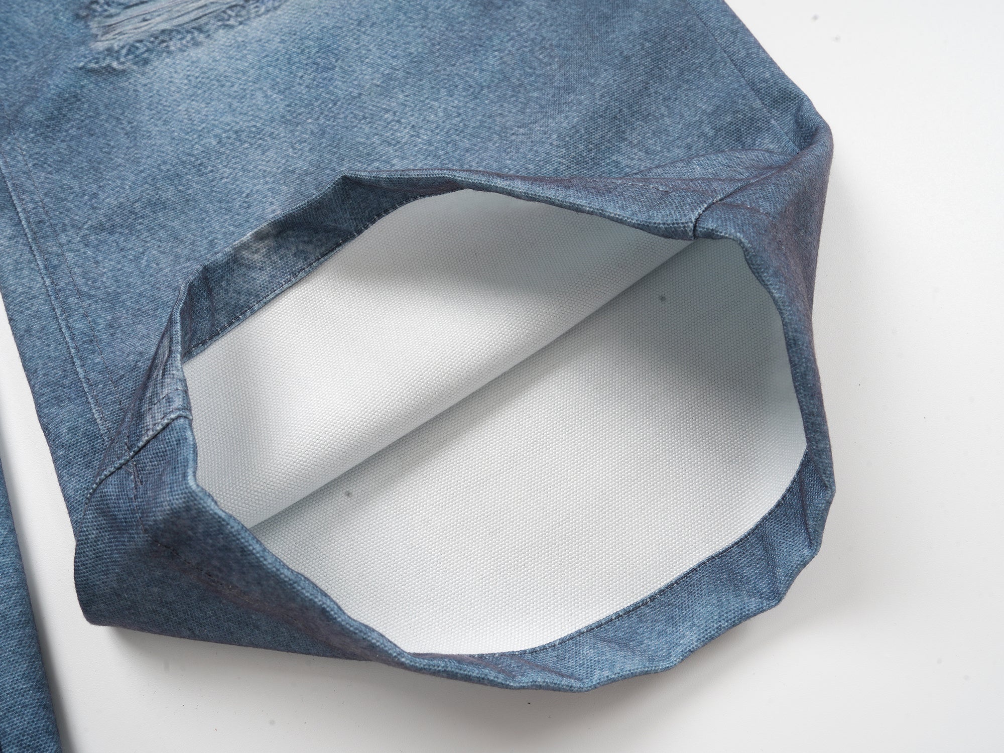 Trompe-L'œil Wide-Leg Denim Print Pants | Y2K Streetwear