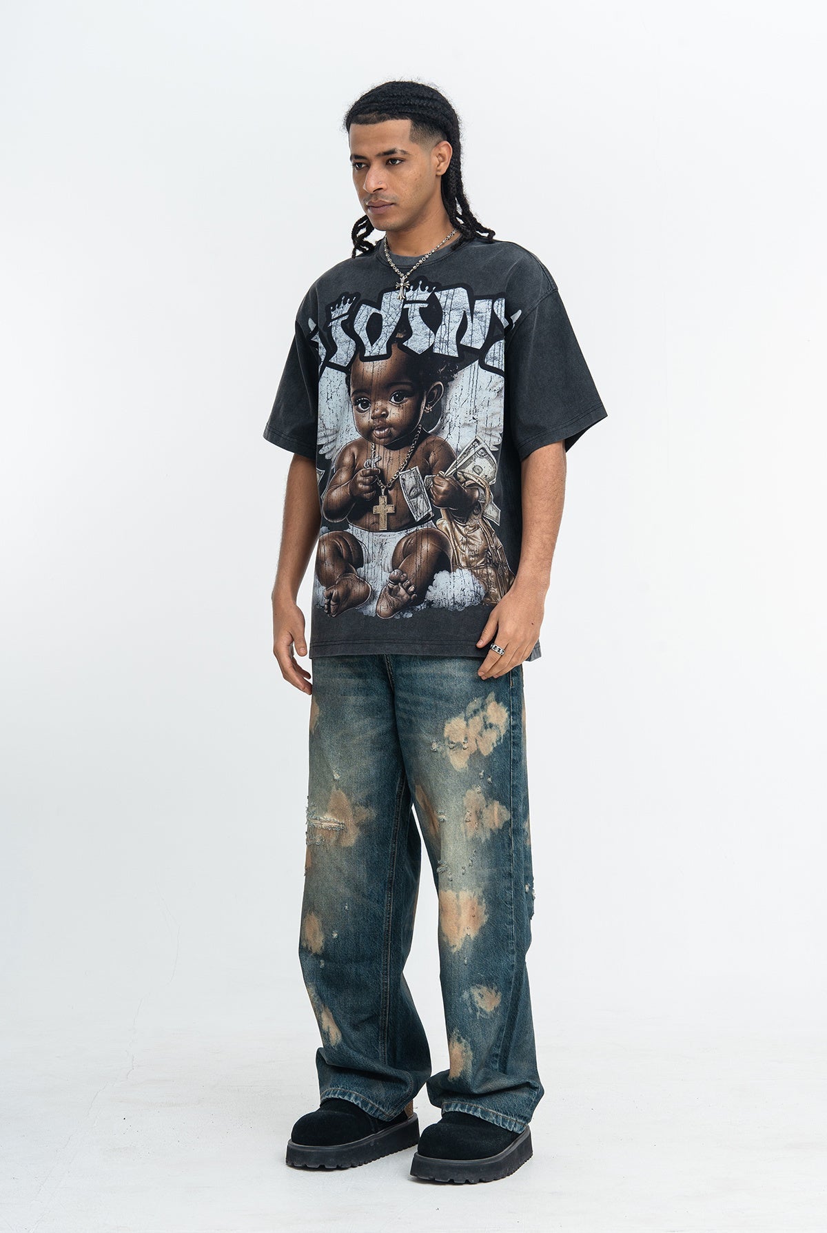 Omirad Divine Baby Vintage Wash Graphic T-Shirt | Street Luxury