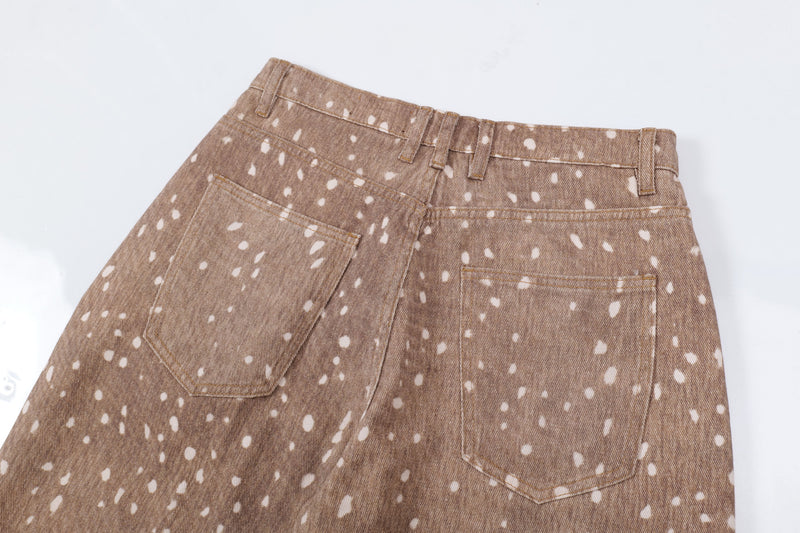 Omirad Fawn Print Wide-Leg Jeans | Spotted Denim