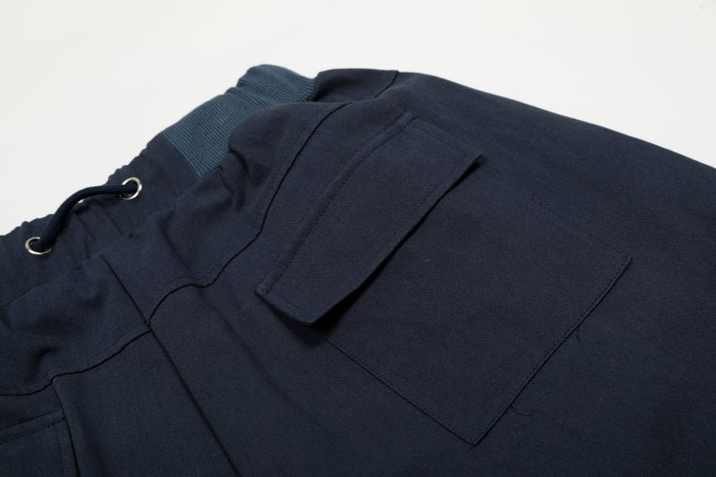 Omirad Utility Wide-Leg Cargo Pants | Navy Streetwear