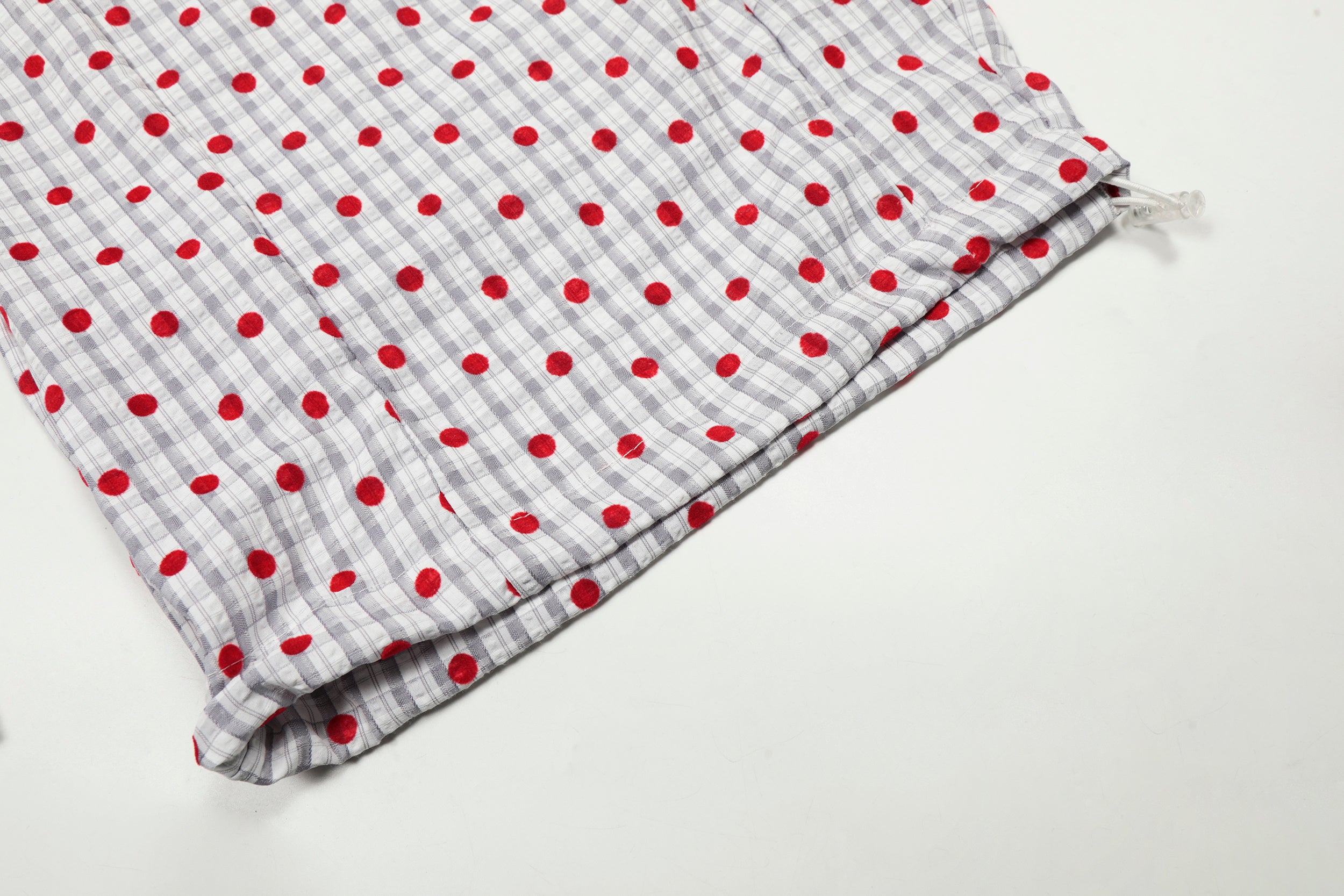 Omirad Polka Dot Wide-Leg Pants | Red Dot Grid Print